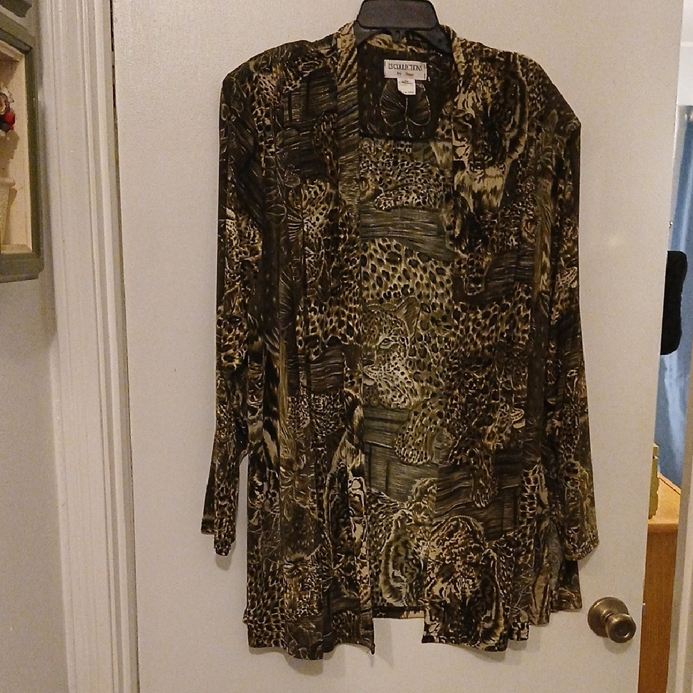 Animal Print Open Jacket